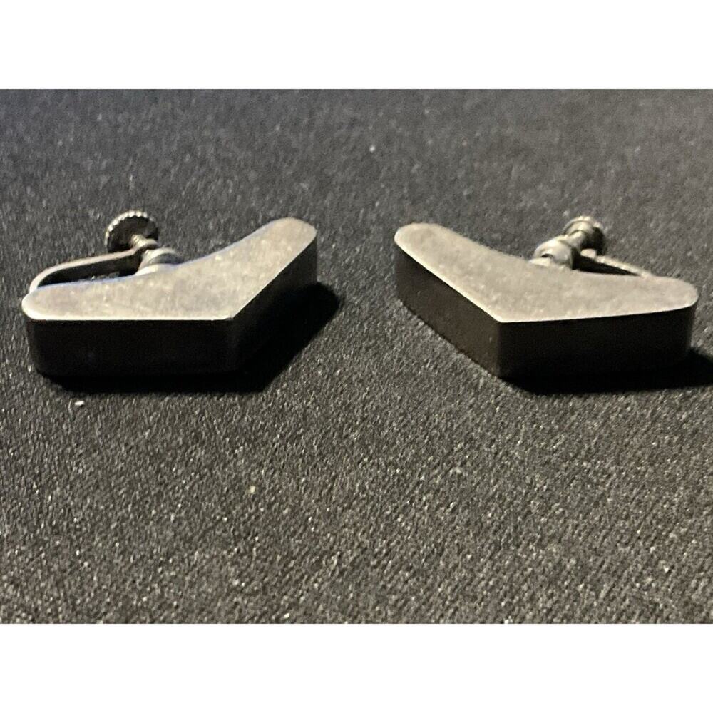 925 Sterling Silver Art Deco Vintage Screw Back Earrings